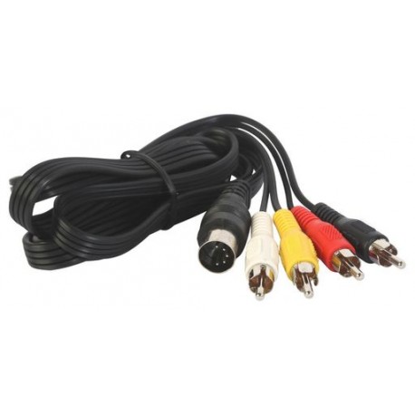 AV Cord 4 x RCA Plugs to  5 Pin DIN Plug Shielded 1.2M