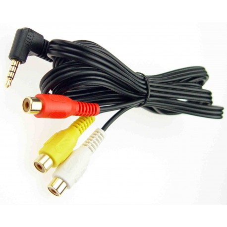 Analogue Extension Cable (Video & Audio) 3.5mm to 3 RCA Socket Cable - 1.5m