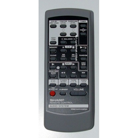 Sharp Audio RRMCG0214AWSA Remote
