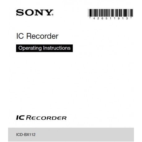 Sony Audio Instruction Manual ICDBX112