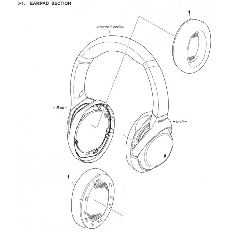 WH-1000XM3 Sony Audio Exploded Diagram