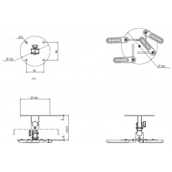 15Kg PROJECTOR CEILING MOUNT BRACKET - WHITE