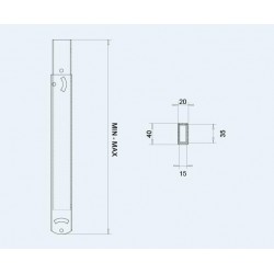 EXTENSION ARM 300-500mm for PROJECTOR CEILING MOUNT BRACKET - BLACK