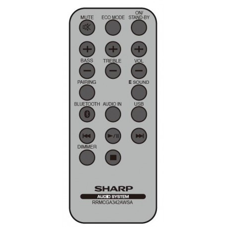 Sharp Audio RRMCGA342AW01 Remote for GX-BT7